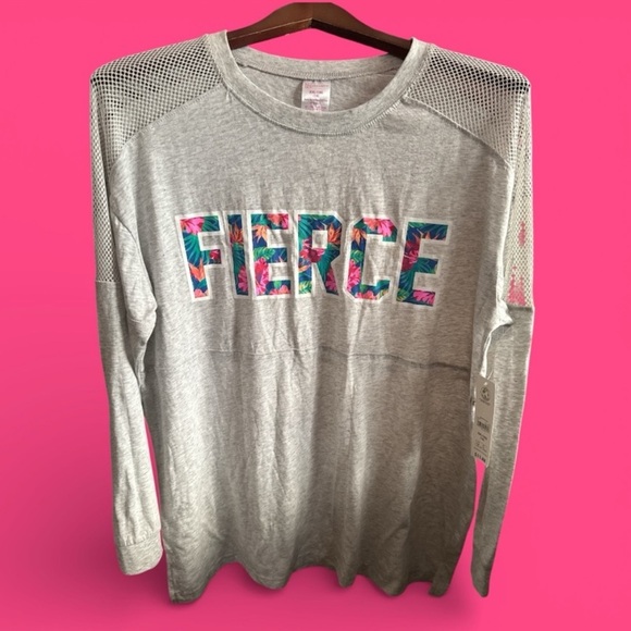 No Boundaries Tops - No Boundaries Gray 'Fierce' Womens Sweater with Tropical Floral Graphics XXL NWT